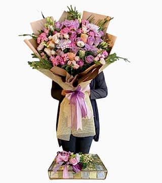 Nişan Buketi ve Sandıkta Çikolata Seti 