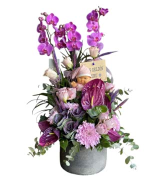 Bebekli Orkide Tasarım Çiçek