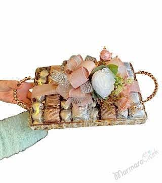 Gold Detaylı Çikolata Tepsisi