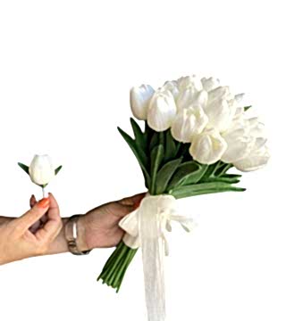 Yapay-Beyaz Lale Gelin Buketi