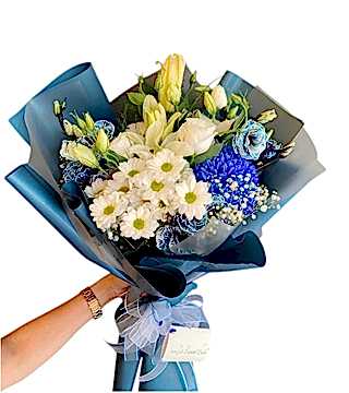 Mavi Beyaz Asalet Buketi