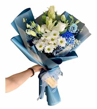 Mavi Beyaz Asalet Buketi
