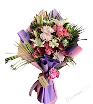 Mor Pembe Buket Çiçek