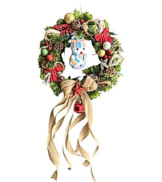 Renkli Kardan Adam Yeni Yıl Karşılama Çelengi